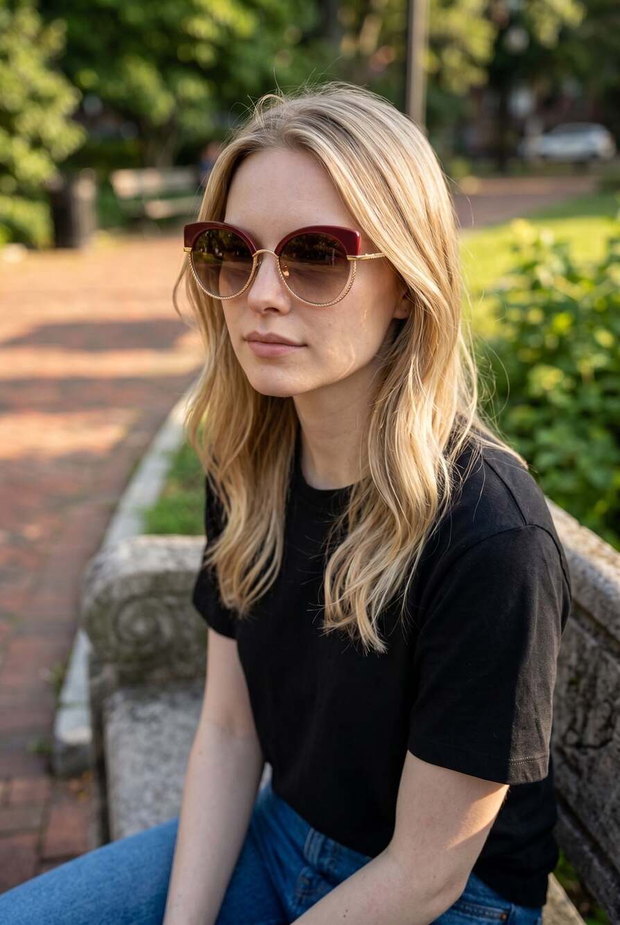 Boucheron BC0105S 002 Red-Gold Sunglasses 52-22-135